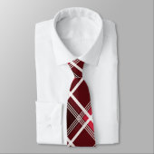 Classic Tartan Pset Red Black Monogram Aangepast Stropdas (Gebonden)