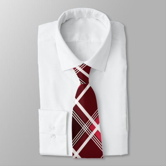 Classic Tartan Pset Red Black Monogram Aangepast Stropdas (Gebonden)