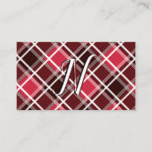 Classic Tartan Scottish Pattern Red Black, aangepa Visitekaartje (Voorkant)