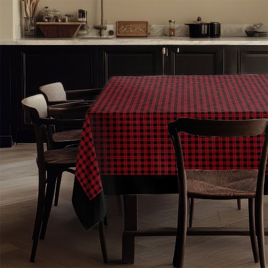 Classic Tartan Tablecloth Rood Zwart voor Feestdag Tafelkleed