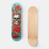 Classic Tattoo Art Skull Roos Nautische Elementen Persoonlijk Skateboard (Voorkant)