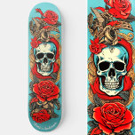 Classic Tattoo Art Skull Roos Nautische Elementen Persoonlijk Skateboard<br><div class="desc">Omarm de tijdloze allure van ons Classic Tattoo Art skateboard,  versierd met ingewikkelde schedel,  roos en nautische elementen. Personaliseer het deck met je eigen tekst,  waardoor je rit een meesterwerk op maat wordt. Dit is nog eens 100% Snuggle Hamster Design.</div>