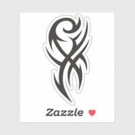 Classic Tattoo Inspired Line Art Design Sticker