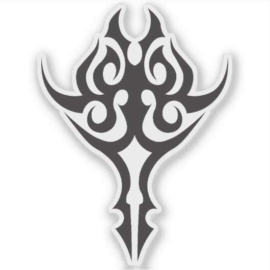 Classic Tattoo Inspired Line Art Design Sticker (Voorkant)