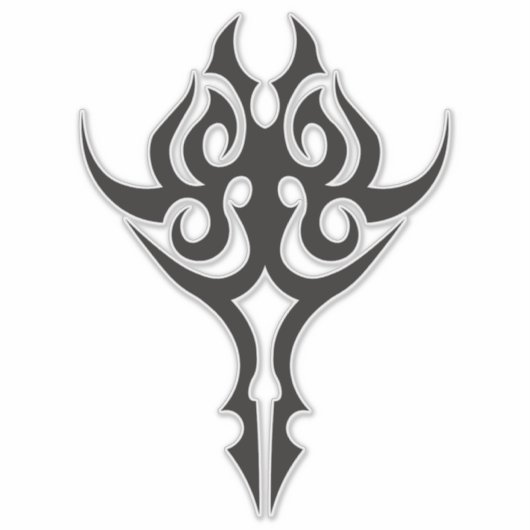 Classic Tattoo Inspired Line Art Design Sticker (Voorkant)