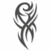 Classic Tattoo Inspired Line Art Design Sticker (Voorkant)