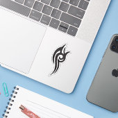 Classic Tattoo Inspired Line Art Design Sticker (Laptop met iPhone)