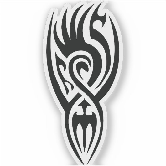 Classic Tattoo Inspired Line Art Design Sticker (Voorkant)