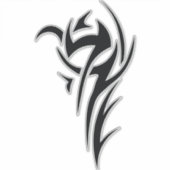 Classic Tattoo Inspired Line Art Design Sticker (Voorkant)