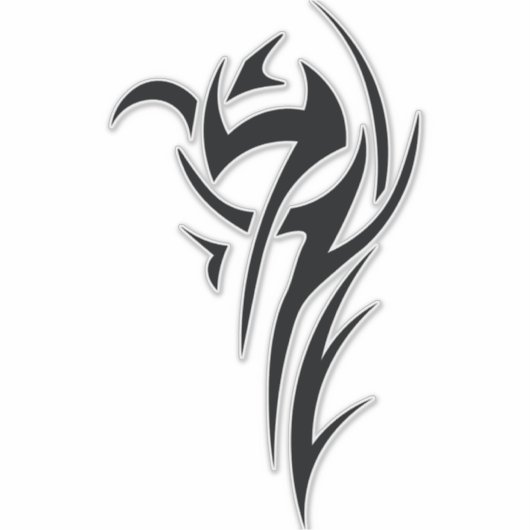 Classic Tattoo Inspired Line Art Design Sticker (Voorkant)