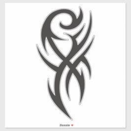 Classic Tattoo Inspired Line Art Design Sticker