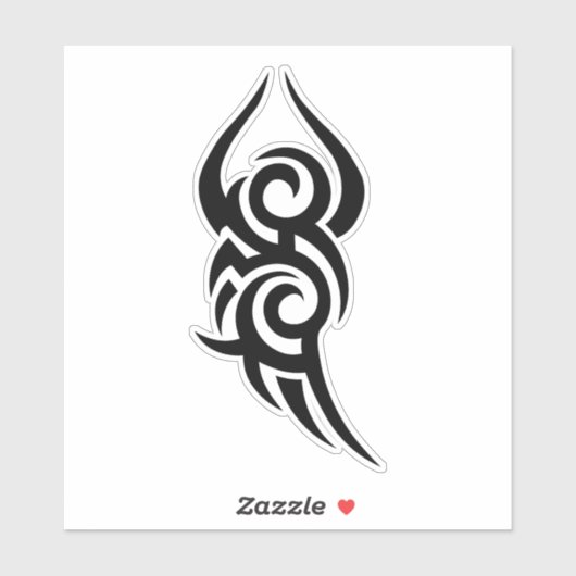 Classic Tattoo Inspired Line Art Design Sticker (Vel)