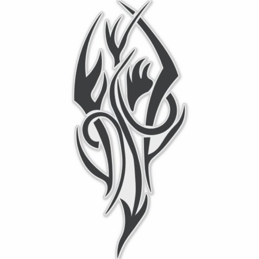 Classic Tattoo Inspired Line Art Design Sticker (Voorkant)