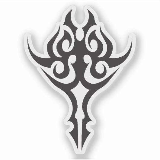 Classic Tattoo Inspired Line Art Design Sticker (Voorkant)