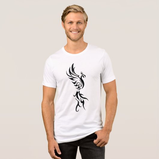 Classic Tattoo Inspired Line Art Design Tri-Blend Shirt (Voorkant volledig)