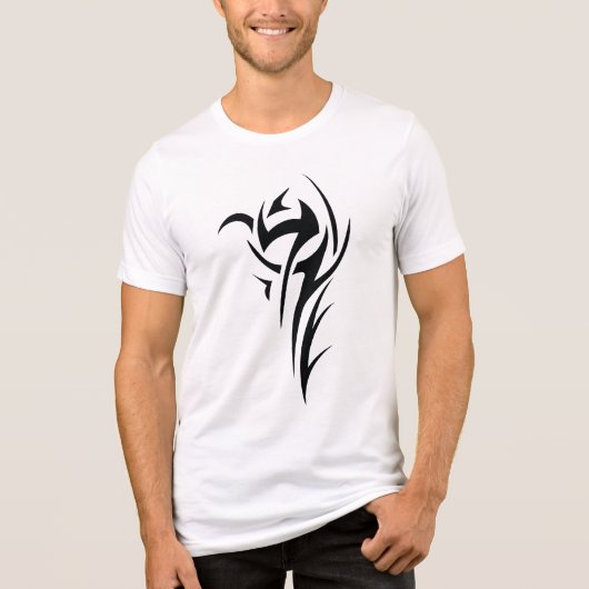 Classic Tattoo Inspired Line Art Design Tri-Blend Shirt (Voorkant)