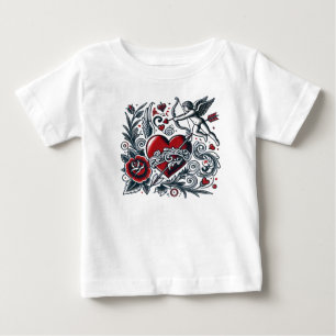 Classic Tattoo Liefde: Hart & Cupido T-Shirt Desig
