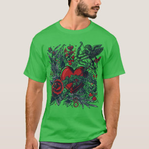 Classic Tattoo Liefde: Hart & Cupido T-Shirt Desig
