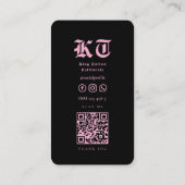 Classic Tattooist Tattoo Artiest Zwart Roze Modern Visitekaartje (Achterkant)