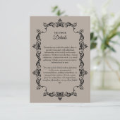 Classic Taupe Linen Brown Ornately Framed Wedding Informatiekaartje (Staand voorkant)