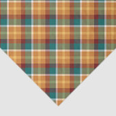 Classic Teal Blue Green Orange Tartan Pattern Tissuepapier (Detail)