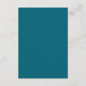 Classic Teal Blue Minimalist Wedding Details Informatiekaartje (Achterkant)