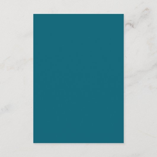 Classic Teal Blue Minimalist Wedding QR Code RSVP Kaartje (Achterkant)