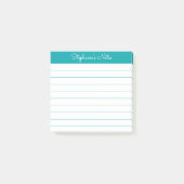 Classic Teal Personalized Lined Post-it® Notes (Voorkant)