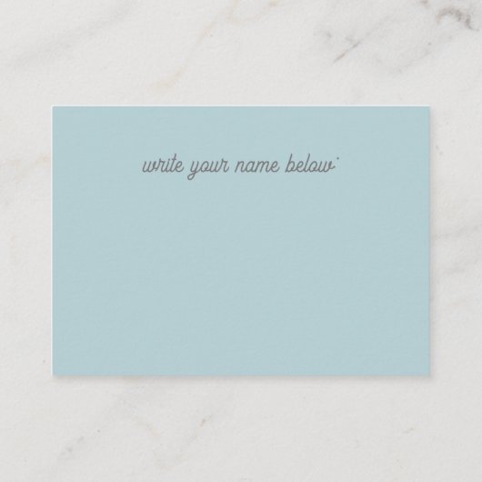 Classic Teddy Bear Blauw Beige Baby Luier Raffle Informatiekaartje (Achterkant)