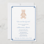Classic Teddy Bear Boy Baby shower Party Kaart (Voorkant)