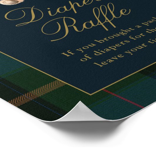 Classic Teddy Bear Dark Green Plaid Cards & Gifts Poster (Hoek)