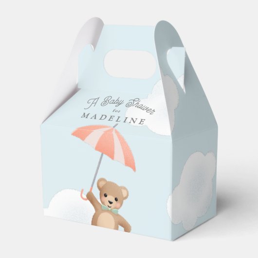 Classic Teddy Bear Pastel Baby shower Bedankdoosjes (Achterkant)