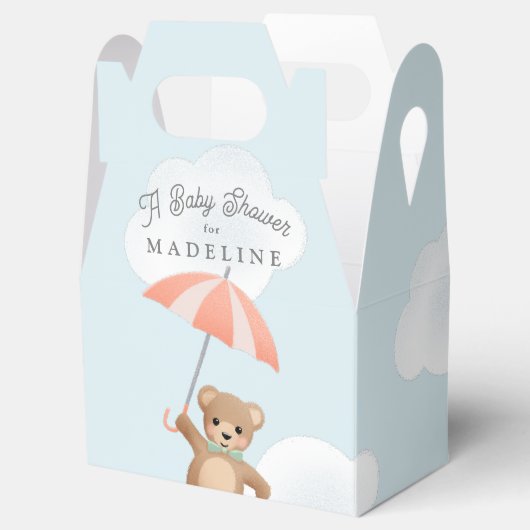 Classic Teddy Bear Pastel Baby shower Bedankdoosjes (Geopend)