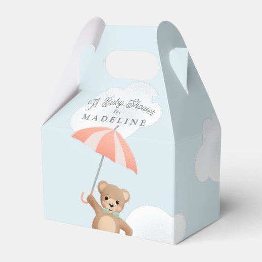 Classic Teddy Bear Pastel Baby shower Bedankdoosjes (Voorkant Zijde)