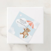 Classic Teddy Bear Pastel Baby shower Bedankjes Labels (In situ)