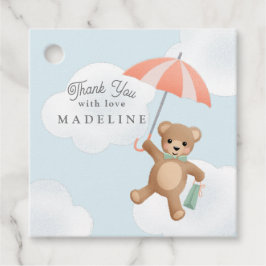 Classic Teddy Bear Pastel Baby shower Bedankjes Labels