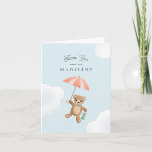 Classic Teddy Bear Pastel Baby shower Bedankkaart