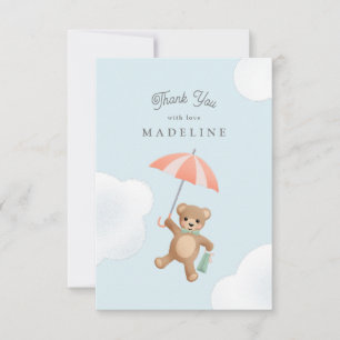 Classic Teddy Bear Pastel Baby shower Bedankkaart
