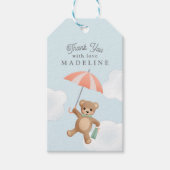 Classic Teddy Bear Pastel Baby shower Cadeaulabel (Voorkant)
