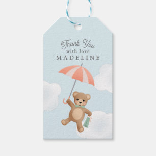 Classic Teddy Bear Pastel Baby shower Cadeaulabel