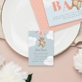 Classic Teddy Bear Pastel Baby shower Informatiekaartje