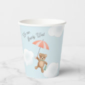 Classic Teddy Bear Pastel Barly Wait Baby shower Papieren Bekers (Voorkant)