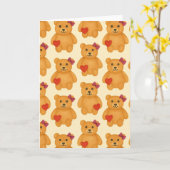 Classic Teddy Bear Pattern Blank Wenskaart Kaart (Gele Bloem)
