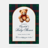 Classic Teddy Bear Preppy Baby Shower Welcome Acryl Bord (Voorkant)