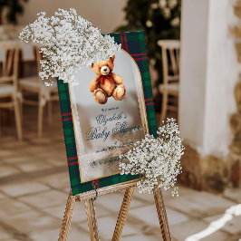 Classic Teddy Bear Preppy Baby Shower Welcome Acryl Bord