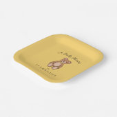 Classic Teddybeer Geel Baby shower Papieren Bordje (Gebogen)