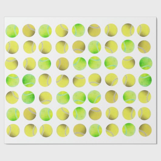 Classic Tennis Ball Pattern Player White Cadeaupapier (Vlak)