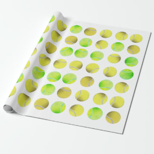 Classic Tennis Ball Pattern Player White Cadeaupapier