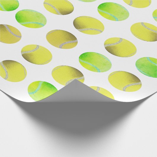 Classic Tennis Ball Pattern Player White Cadeaupapier (Hoek)