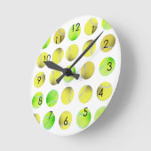 Classic Tennis Ball Pattern Player White Ronde Klok (Hoek)